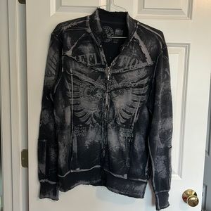 Affliction Light Weight Zip Shirt
